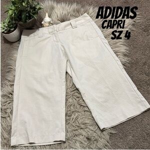 GREAT FOR GOLF-Adidas Climalite Capri Pants-Sz 4-Beige/Cream-Polyester-EUC